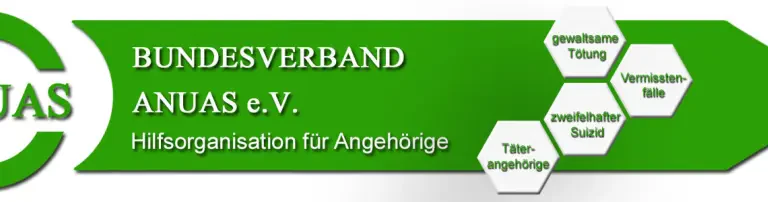 Bundesverband ANUAS e.V. - Hilfsorganisation für Angehörige von Mord-, Tötung-, Suizid- und Vermisstenfällen Header