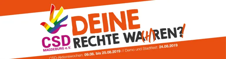 CSD Magdeburg 2019 – DEINE RECHTE WA(H)REN?! Header
